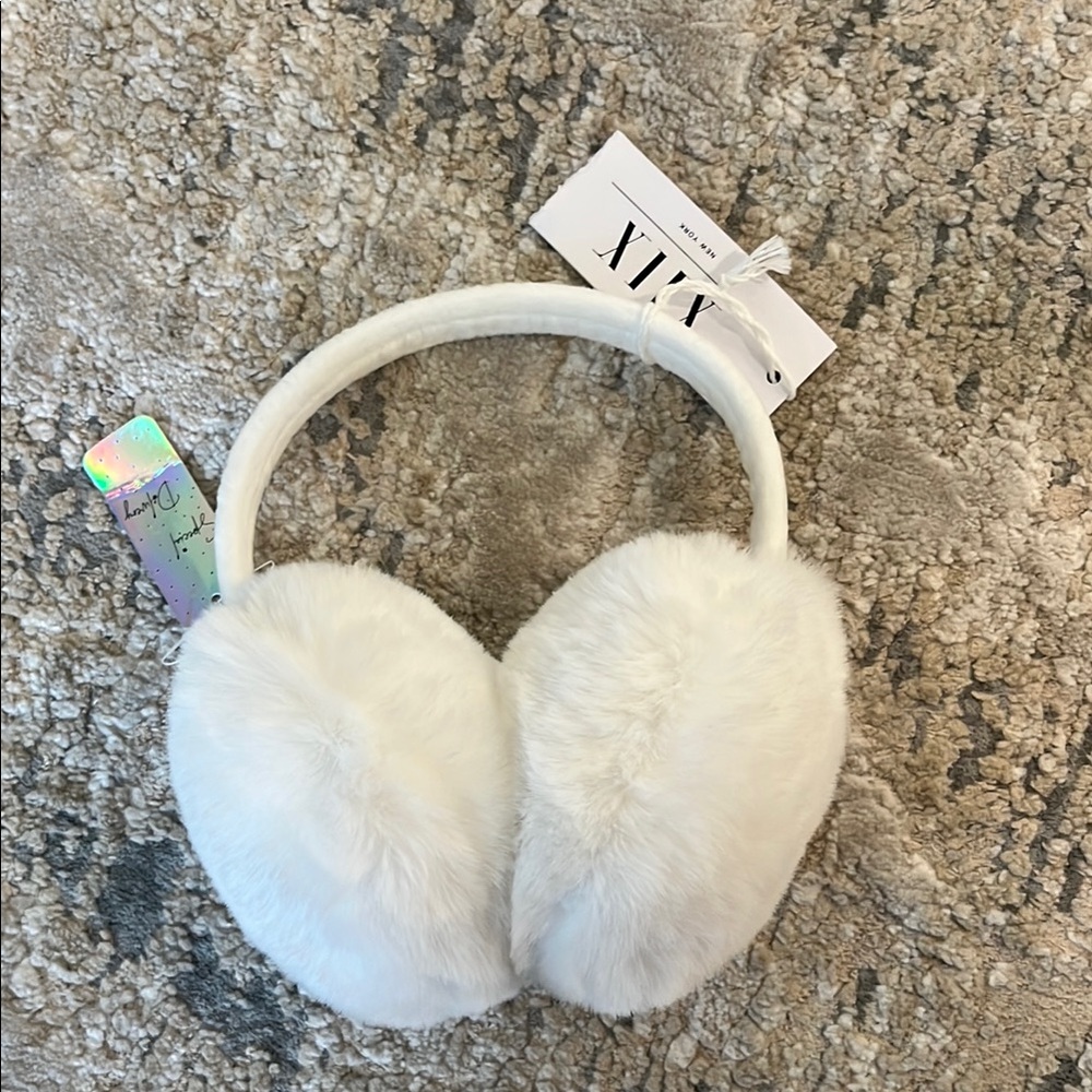White Faux Fur Earmuffs